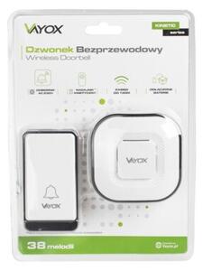 Dzwonek do drzwi furtki VAYOX VA0242 bezprzewodowy bezbateryjny kinetyczny biaÅy