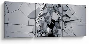 Obraz abstrakcja 3D (z zegarem) (90x30 cm)