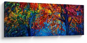 Obraz malowania natury (z zegarem) (90x30 cm)