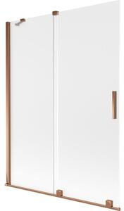 Mexen Velar parawan nawannowy 2-skrzydłowy rozsuwany 130 x 150 cm, szron, różowe złoto - 896-130-000-31-60