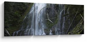 Obraz wodospadu (z zegarem) (90x30 cm)