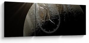 Obraz planety w kosmosie (z zegarem) (90x30 cm)