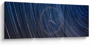 Obraz nocnych gwiazd i nieba (z zegarem) (90x30 cm)