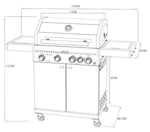 Grill gazowy VELACO ZEUS-C Czarny