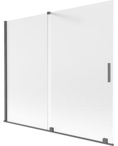 Mexen Velar parawan nawannowy 2-skrzydłowy rozsuwany 180 x 150 cm, szron, gun gray szczotkowany - 896-180-000-31-66
