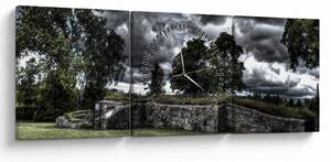 Obraz zachmurzonego nieba (z zegarem) (90x30 cm)