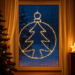 Dekoracja świetlna na okno CHRISTMAS DECORATION Choinka 250 LED 48.5 cm