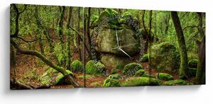 Obraz magicznego lasu (z zegarem) (90x30 cm)