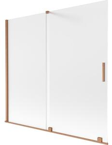 Mexen Velar parawan nawannowy 2-skrzydłowy rozsuwany 170 x 150 cm, szron, miedź szczotkowana - 896-170-000-31-65