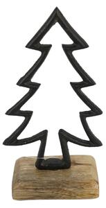 Dekoracja świąteczna CHRISTMAS TREE z drewna mango 17cm, czarna