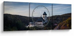 Obraz Karlštejn (z zegarem) (90x30 cm)