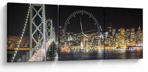 Obraz Brooklyn Bridges i Nowego Jorku (z zegarem) (90x30 cm)