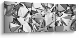 Obraz abstrakcji 3D (z zegarem) (90x30 cm)