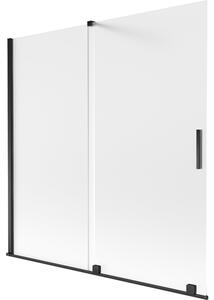 Mexen Velar parawan nawannowy 2-skrzydłowy rozsuwany 160 x 150 cm, szron, czarny - 896-160-000-31-70