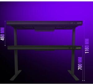 Biurko gamingowe LORGAR Desk Elite 90 Series Glass Czarny
