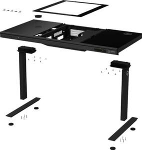 Biurko gamingowe LORGAR Desk Elite 90 Series Glass Czarny