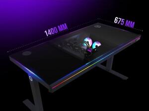 Biurko gamingowe LORGAR Desk Elite 90 Series Glass Czarny