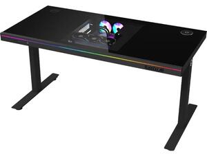 Biurko gamingowe LORGAR Desk Elite 90 Series Glass Czarny