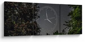 Obraz nocnego nieba (z zegarem) (90x30 cm)