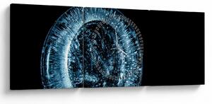 Obraz kropli lodu (z zegarem) (90x30 cm)