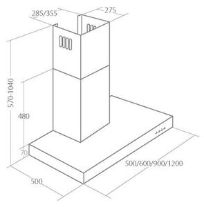 Okap AKPO WK-10 Feniks 90 Inox 440m3/h 64dB klasa C Timer