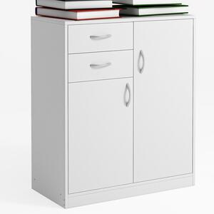 Komoda nowoczesna z szufladami I pÃ³Åkami loft biaÅa regaÅ szafka drzwi 74cm