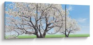 Obraz drzew (z zegarem) (90x30 cm)