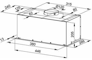 Okap MPM 45-OW-05 Czarny 315m3/h 57dB klasa C