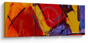 Obraz abstrakcji (z zegarem) (90x30 cm)