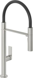 Bateria kuchenna stojÄ ca KLUDI Qord z wyciÄ ganÄ wylewkÄ Nikiel szczotkowany/czarny 56859N575