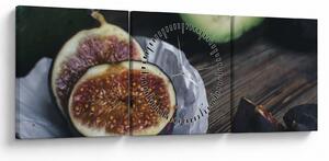 Obraz fig i awokado (z zegarem) (90x30 cm)