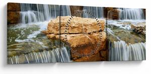 Obraz wodospadu (z zegarem) (90x30 cm)