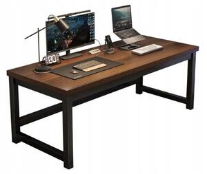 Biurko Gamingowe Komputerowe Nowoczesne Ciemny Buk Loft Industrialne 120 cm