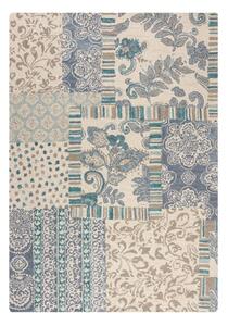 Niebiesko-beżowy wełniany dywan tkany ręcznie 120x170 cm Eloise Patchwork – Flair Rugs