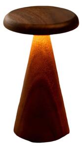 Lampa stołowa LED w ciemnym naturalnym kolorze z drewnianym kloszem (wysokość 21 cm) Sylva – Gingko