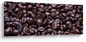 Obraz ziaren kawy (z zegarem) (90x30 cm)