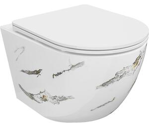 Mexen Lena miska wc Rimless z deską wolnoopadającą slim, duroplast, biała kamień - 30224091