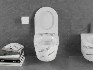 Mexen Lena miska wc Rimless z deską wolnoopadającą slim, duroplast, biała kamień - 30224091