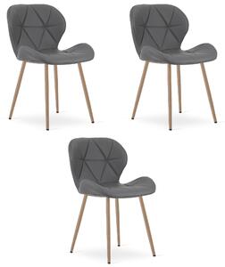 Styl I Elegancja Krzesło Mango - Szara / Nogi Dąb X 3