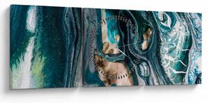 Obraz abstrakcji (z zegarem) (90x30 cm)