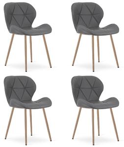 Styl I Elegancja Krzesło Mango - Szara / Nogi Dąb X 4