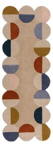 Beżowy wełniany chodnik tkany ręcznie 80x230 cm Mia Scallop Frame – Flair Rugs