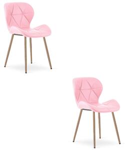 Styl I Elegancja Krzesło Mango - Róż / Nogi Dąb X 2