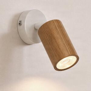Kinkiet Nisse Luminex, możliwość ściemniania, biały / opal, salon / jadalnia, drewno