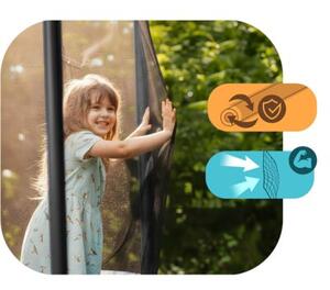 Duża trampolina ogrodowa Neo-sport prostokątna 305x213cm 10x7ft dla dzieci bezpieczna