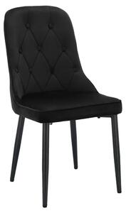 Tapicerowany fotel z weluru VELVET GLAMOUR, kolor czarny – fotel do salonu i jadalni
