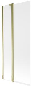 Mexen Flip parawan nawannowy 2-skrzydłowy 80 x 150 cm, szron, złoty - 894-080-101-50-30