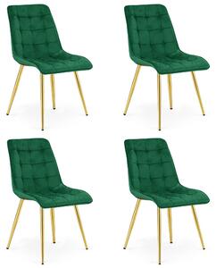 Styl I Elegancja Krzesło Split - Aksamit Zieleń / Nogi Złote X 4