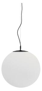 Biała/czarna metalowa lampa wisząca ze szklanym kloszem ø 50 cm Brisia – Kave Home