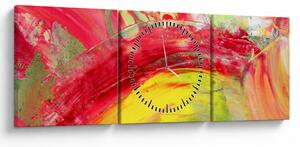 Obraz abstrakcji - malarstwo (z zegarem) (90x30 cm)